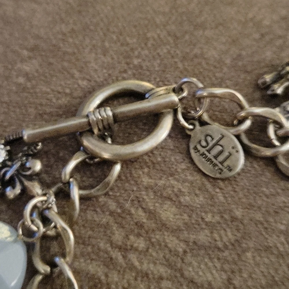 3/$30 SHI BY JOURNEYS Crest Fleur De Lis Crown Charm Castlecore Bracelet